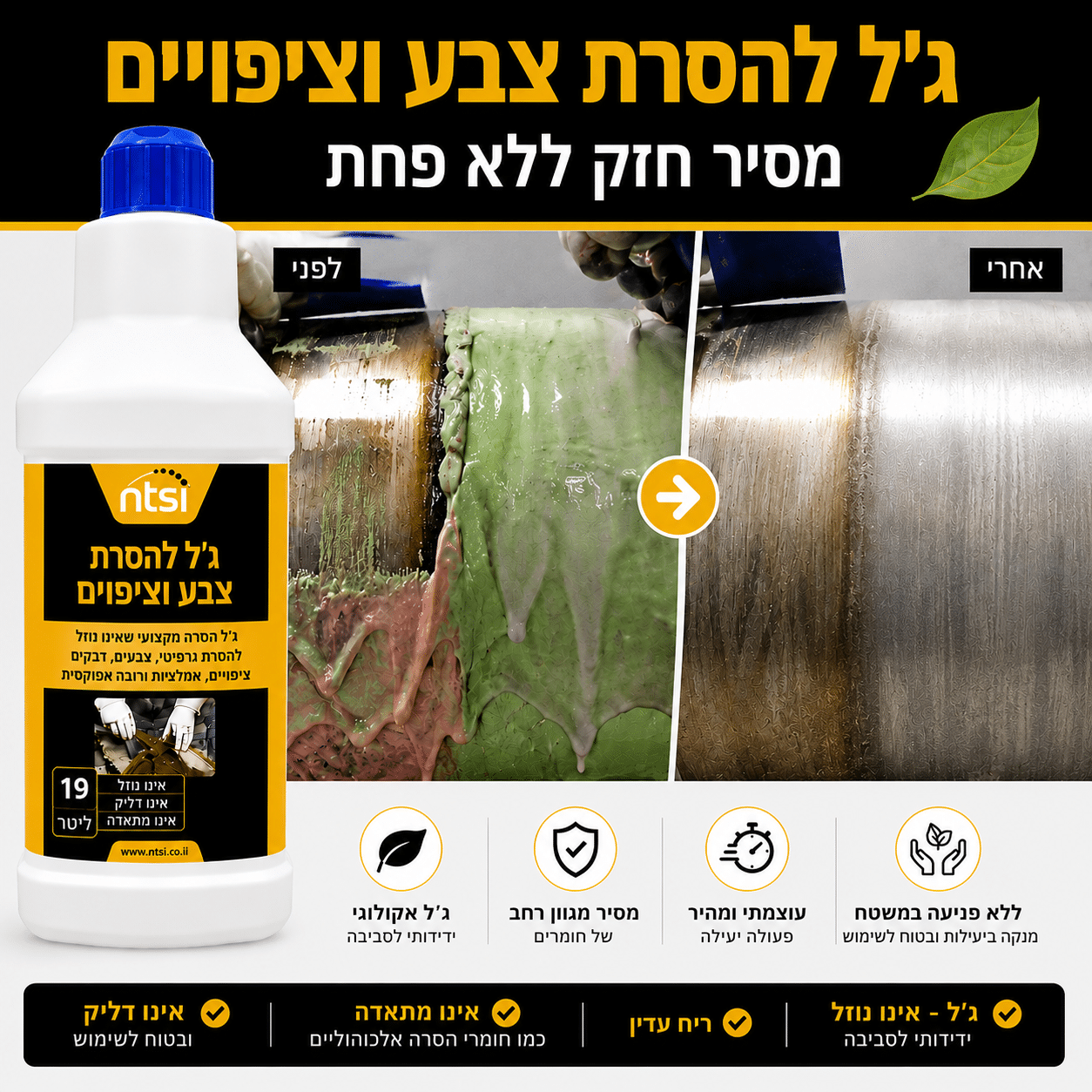 ג'ל להסרת צבע וציפויים (מסיר אקולוגי) ג'ל להסרת צבע וציפויים (מסיר אקולוגי)